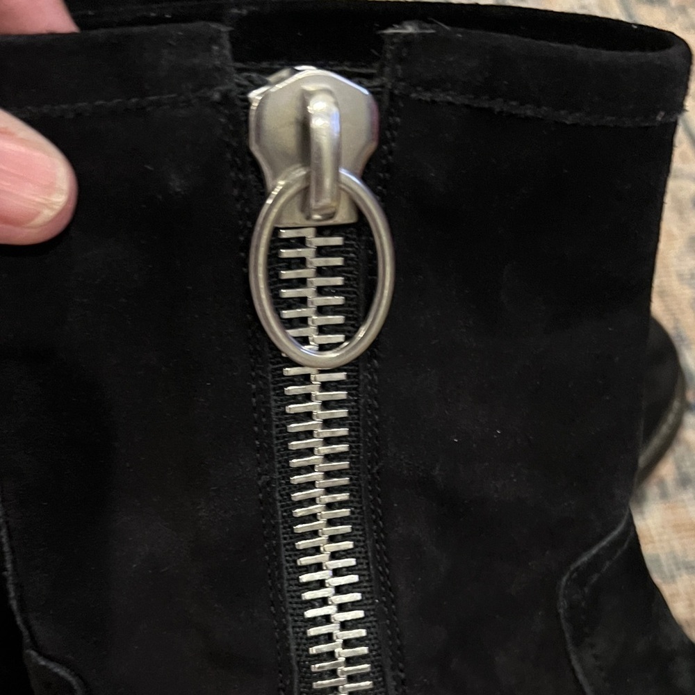 Free Lance Black Suede Boots buckle strap side zipper 40 / 9 1/2 - Picture 10 of 12
